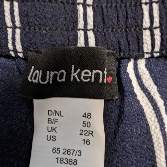 Laura Kent Sheer Navy striped wide leg pants, beach coverage,   Sz16 - Picture 15 of 15